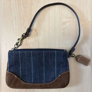 Vintage Coach Denim Stripe Wristlet